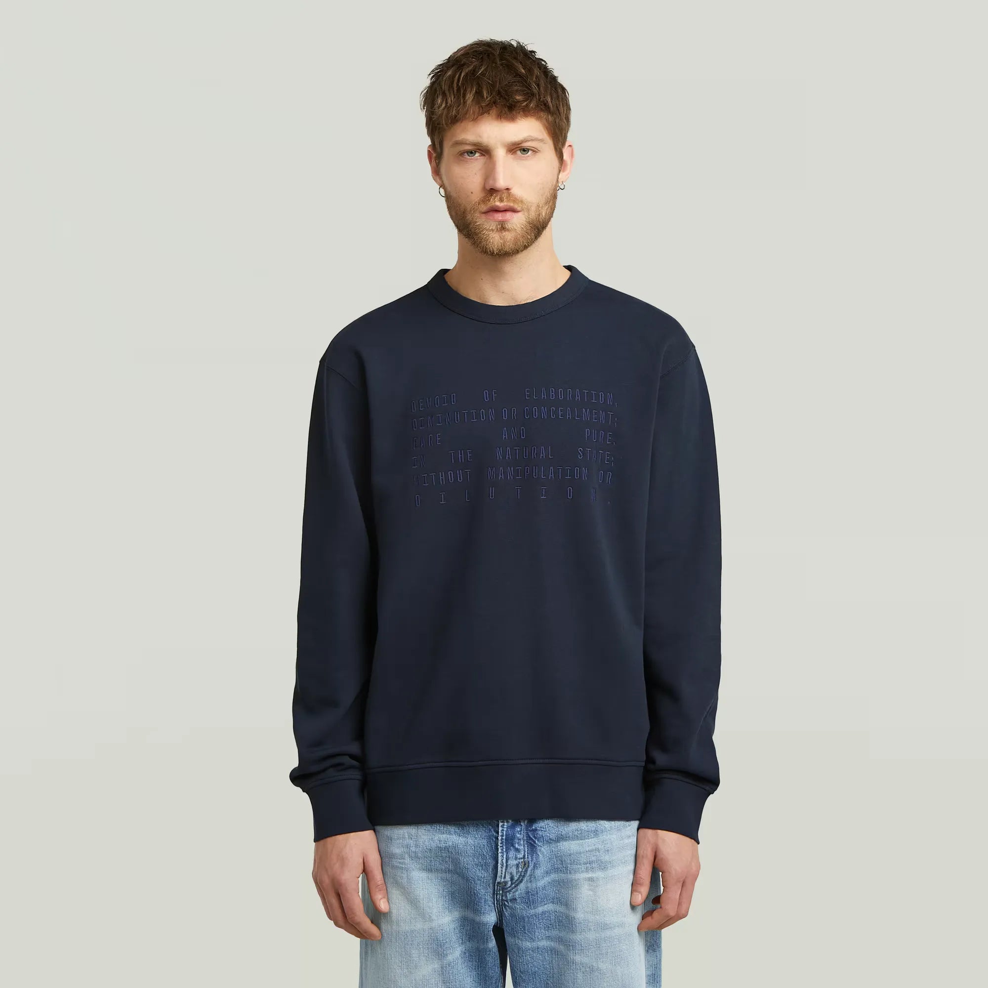 G-Star Text Graphic Sweater with relaxed fit and front text graphic design