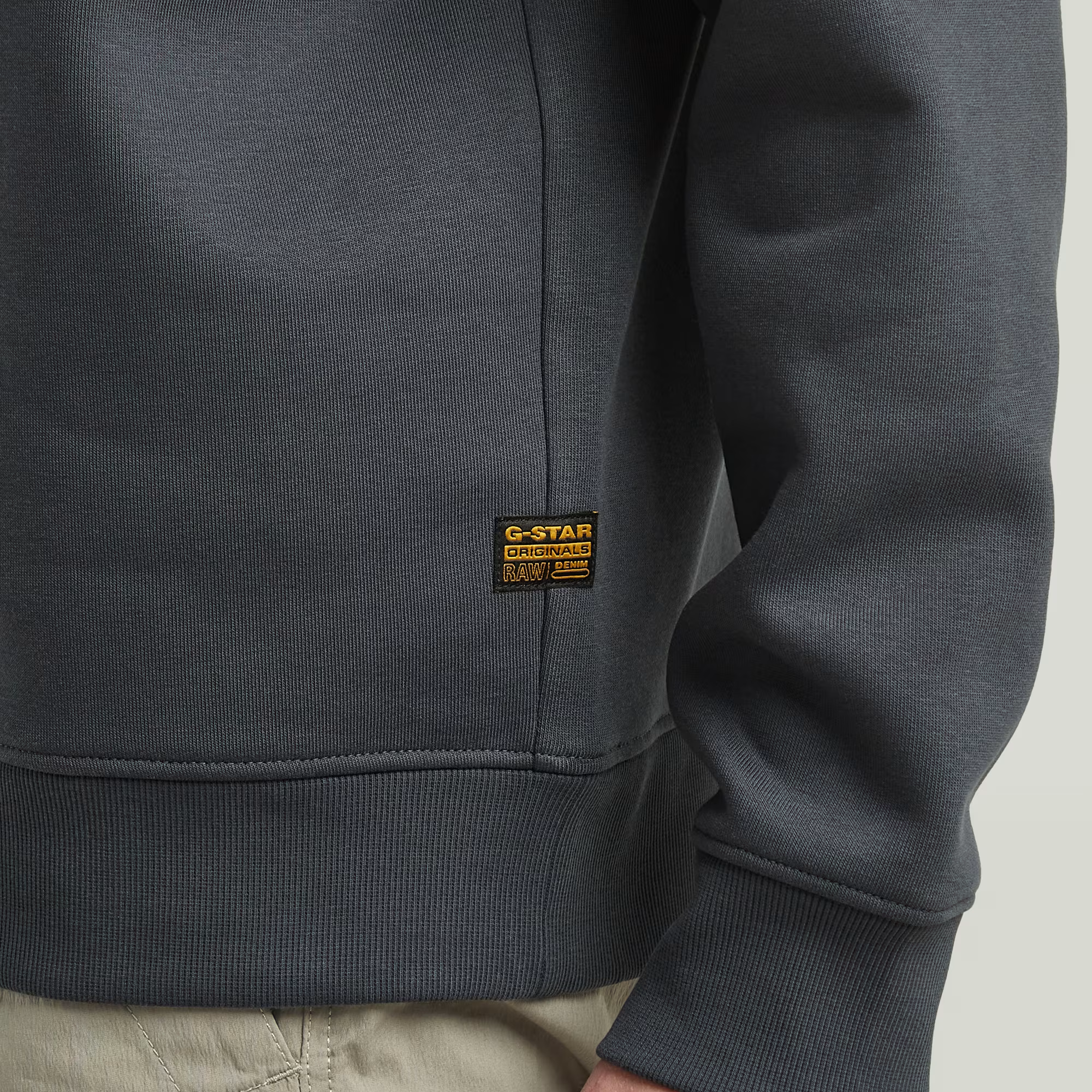 G-Star Running Dog Back Graphic Sweater in dark black with front and back graphic prints, round neckline, and ribbed edges.