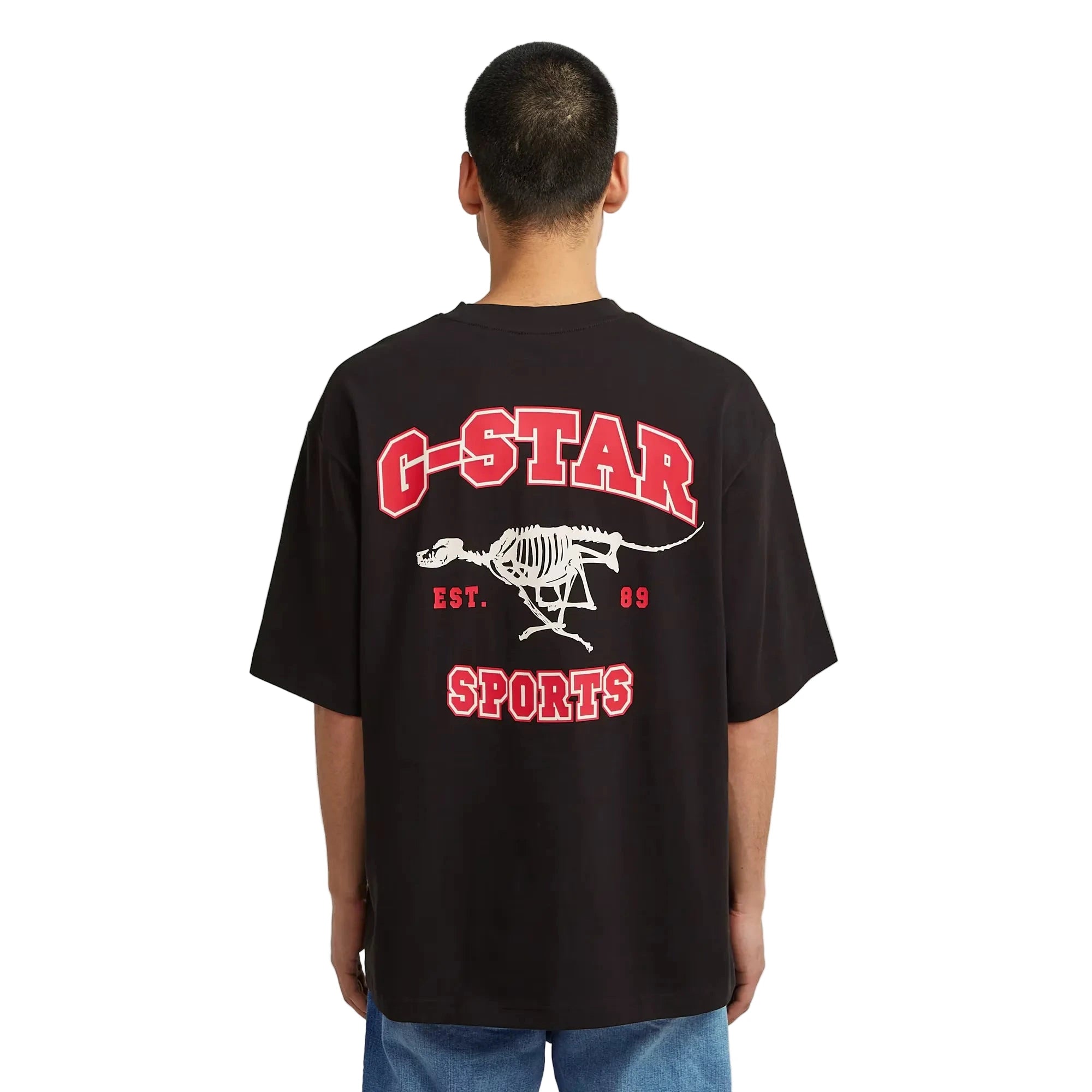 G-Star Running Dog Back Boxy T-Shirt in black with oversized fit and bold back graphic print.