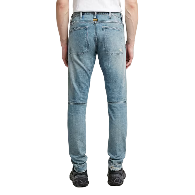  5620 3D Skinny Jeans in Vintage Rainstorm Restored with articulated knees and reinforced stitching