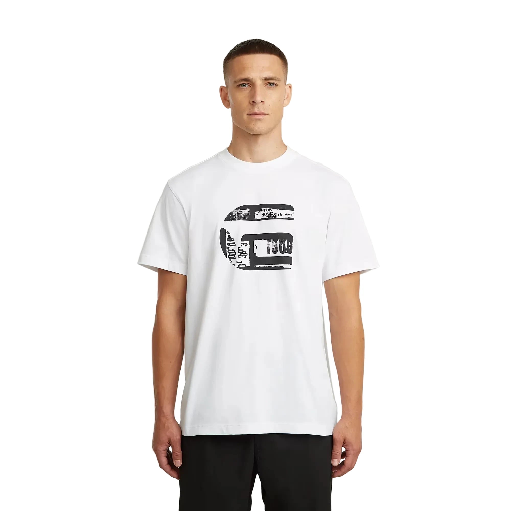 G-Star G Icon Graphic T-Shirt with round neck, short sleeves, and bold chest graphic on lightweight organic cotton