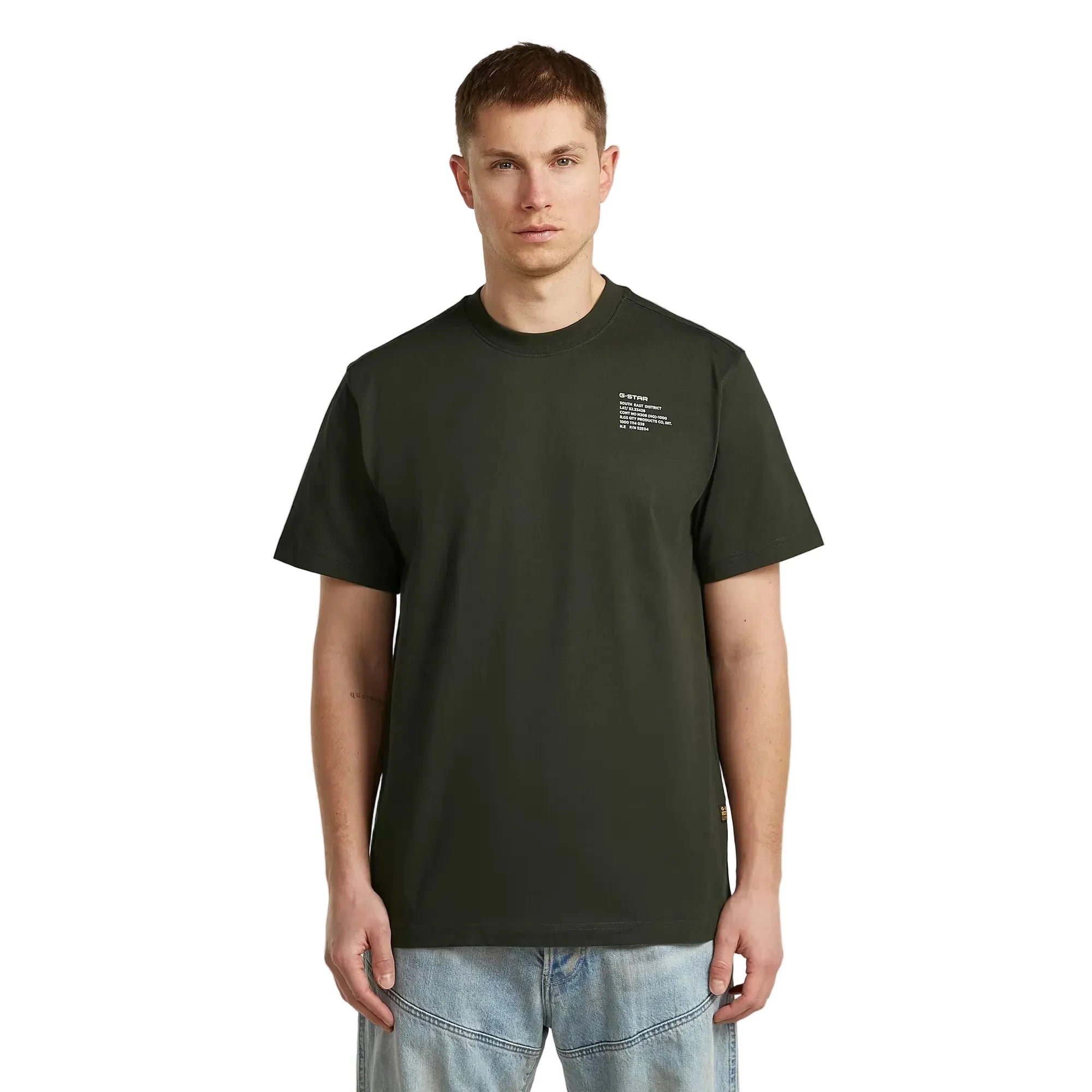 G-Star Back Tape Graphic Tee with round neck, regular fit, and lightweight organic cotton fabric