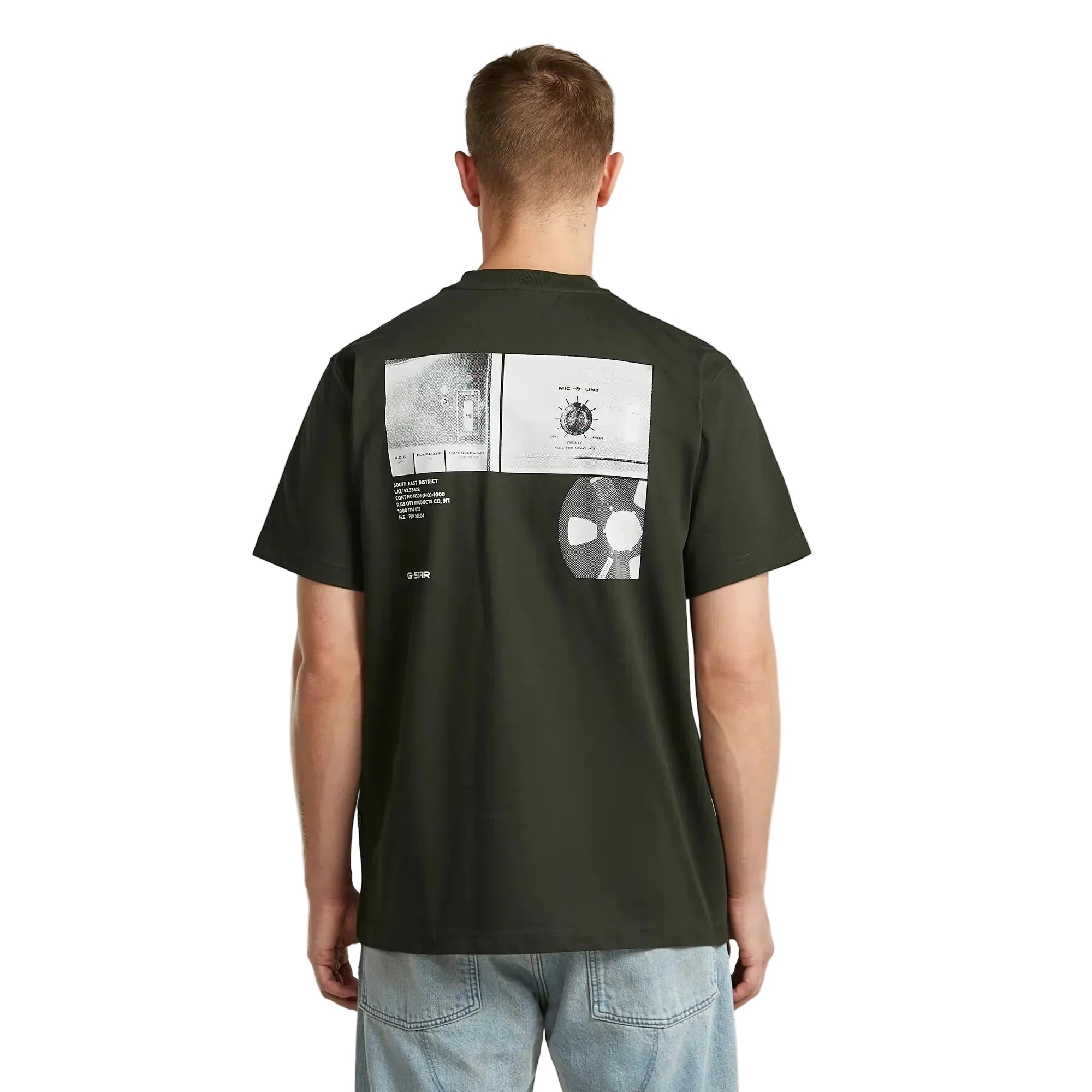G-Star Back Tape Graphic Tee with round neck, regular fit, and lightweight organic cotton fabric