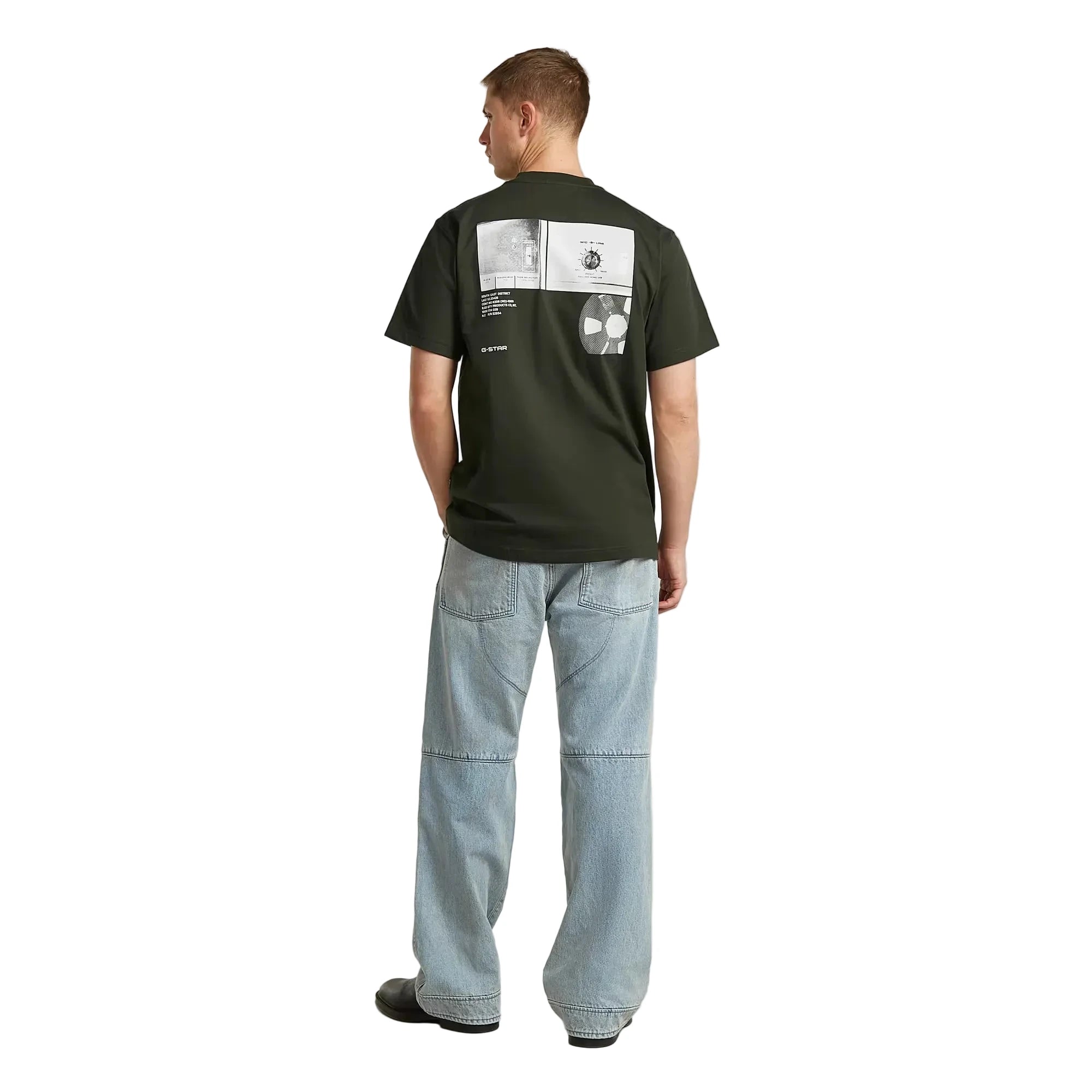 G-Star Back Tape Graphic Tee with round neck, regular fit, and lightweight organic cotton fabric