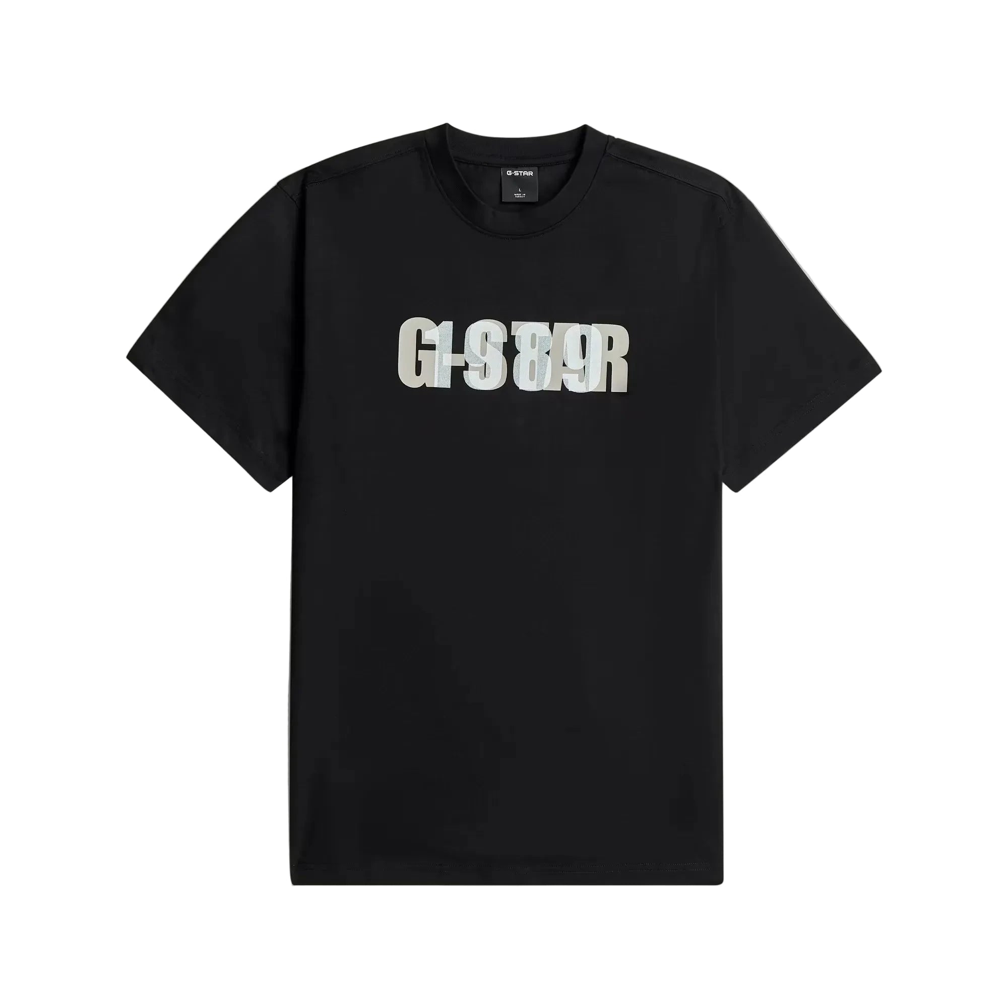 G-Star RAW 1989 graphic T-shirt in dark black with round neck, short sleeves, and lightweight organic cotton fabric