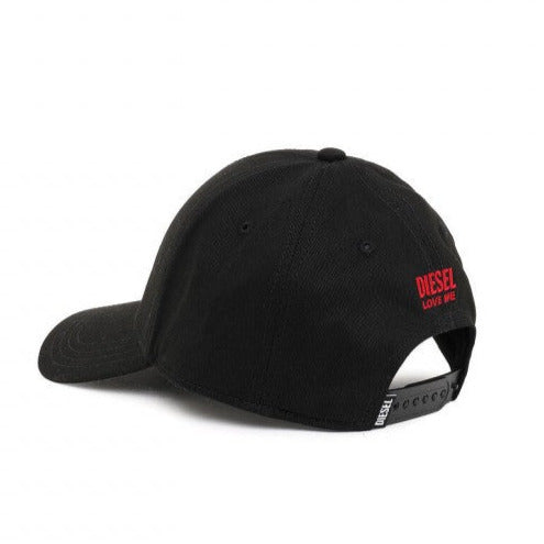 diesel c-hurt cotton twill baseball cap with humans suck embroidery on front and adjustable strap