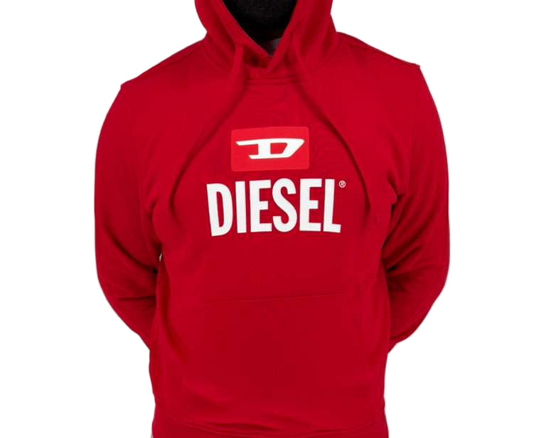 Expertly designed by diesel, the S-Ginn Hood G1 Sweat Hoodie in Red offers both style and functionality.