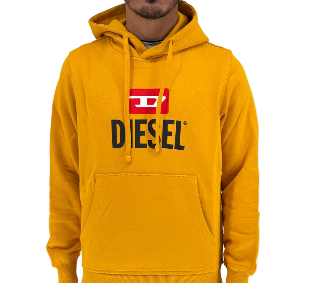 Expertly designed by diesel, the S-Ginn Hood G1 Sweat Hoodie in Yellow offers both style and functionality