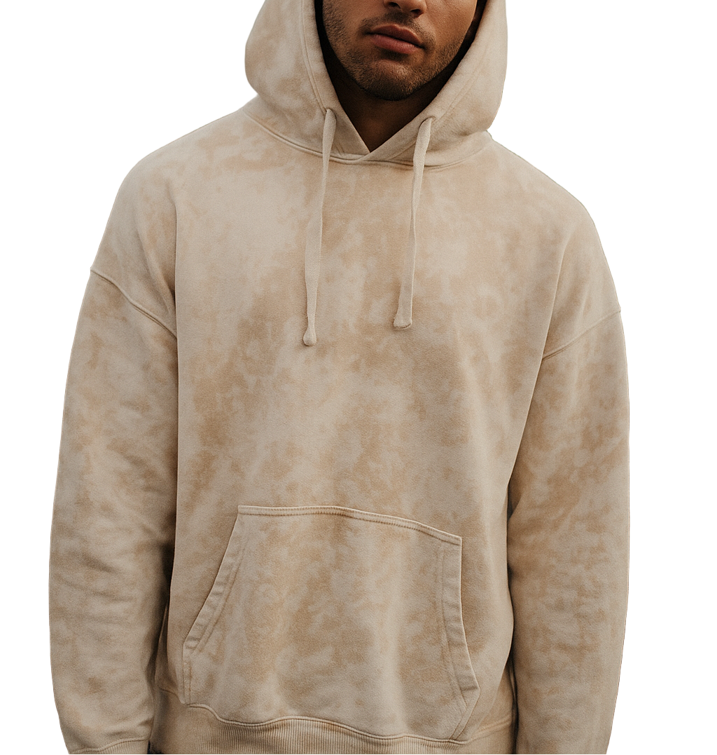 Elevate your streetwear game with the Infamous Basic Tie Dye Hoodie (Khaki) — a perfect fusion of comfort, texture, and timeless design.