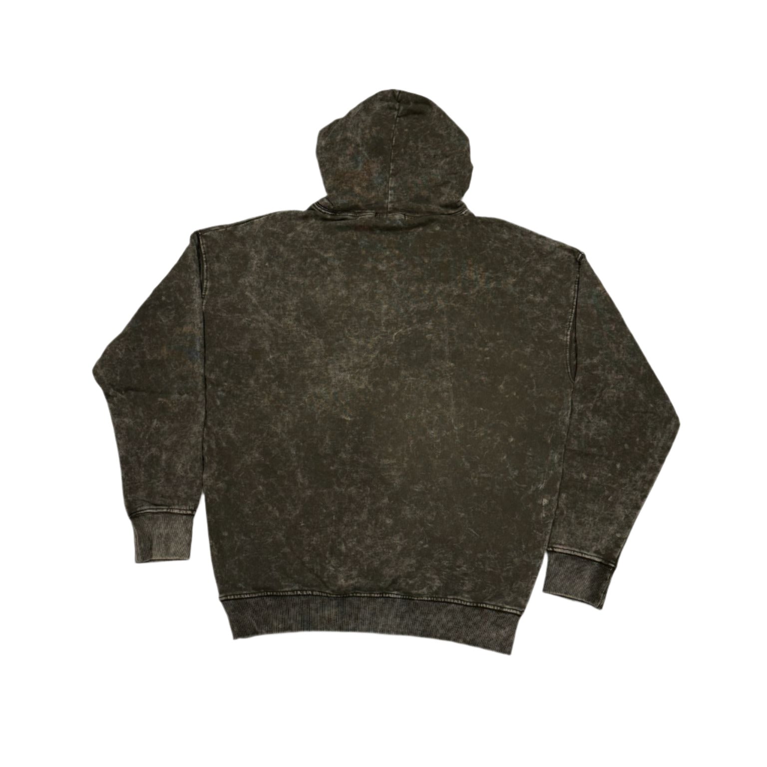 Green hoodie on a marble floor