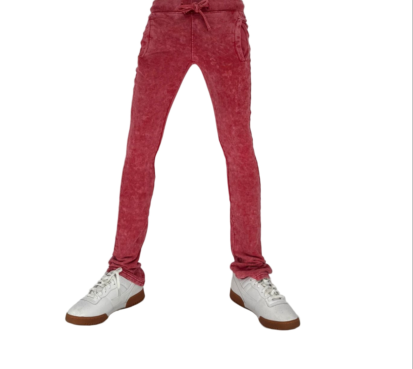 The INFAMOUS Basic Tie Dye Stack Sweatpant (Red) brings bold color and comfort together in a standout stacked-leg design. 