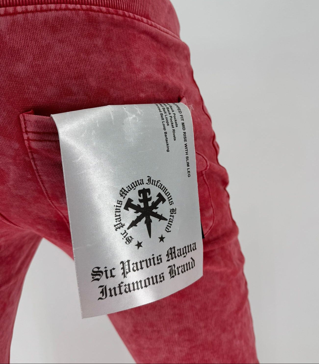 The INFAMOUS Basic Tie Dye Stack Sweatpant (Red) brings bold color and comfort together in a standout stacked-leg design. 