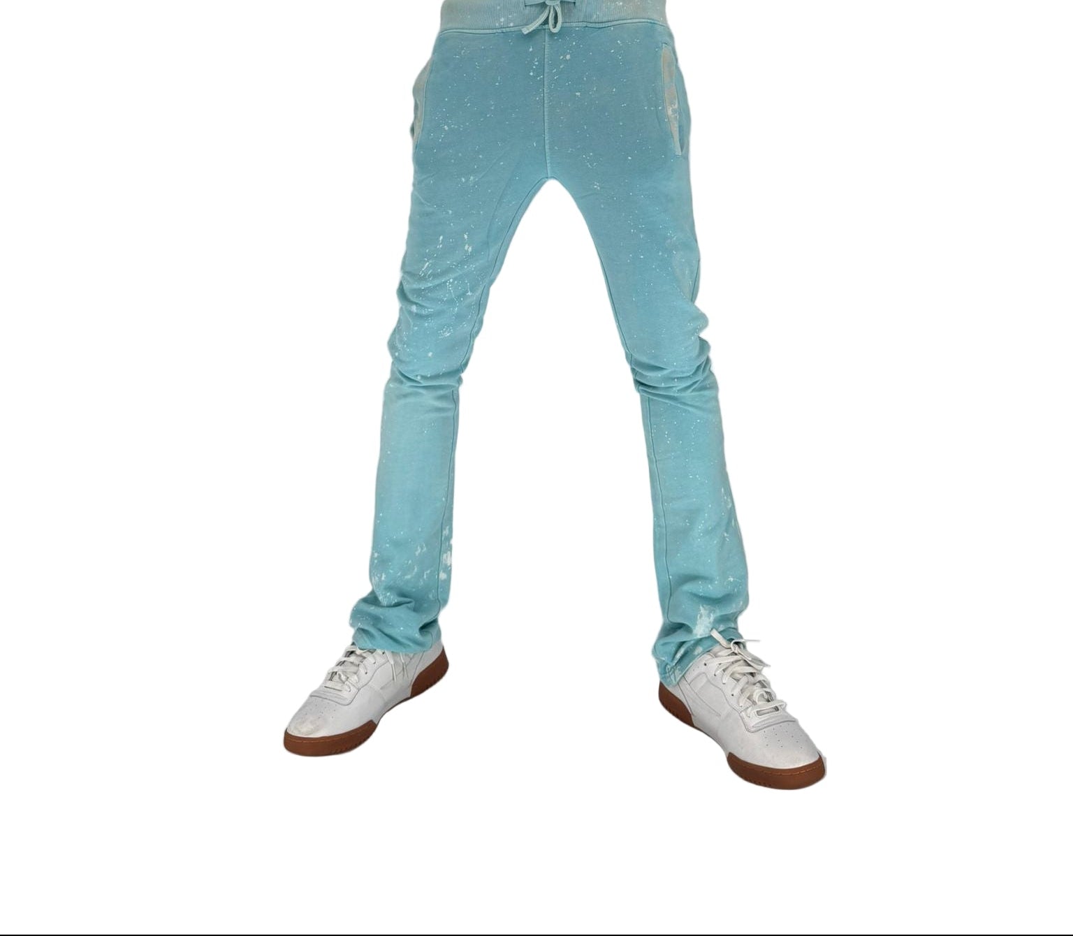 The INFAMOUS Basic Tie Dye Stack Sweatpant (Tiffany Blue) brings bold color and stacked-leg style together in a standout casual piece.