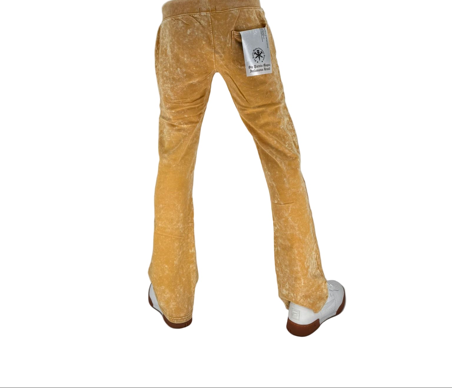 The INFAMOUS Basic Tie Dye Stack Sweatpant (Timber) delivers laid-back comfort with a bold stacked-leg silhouette.