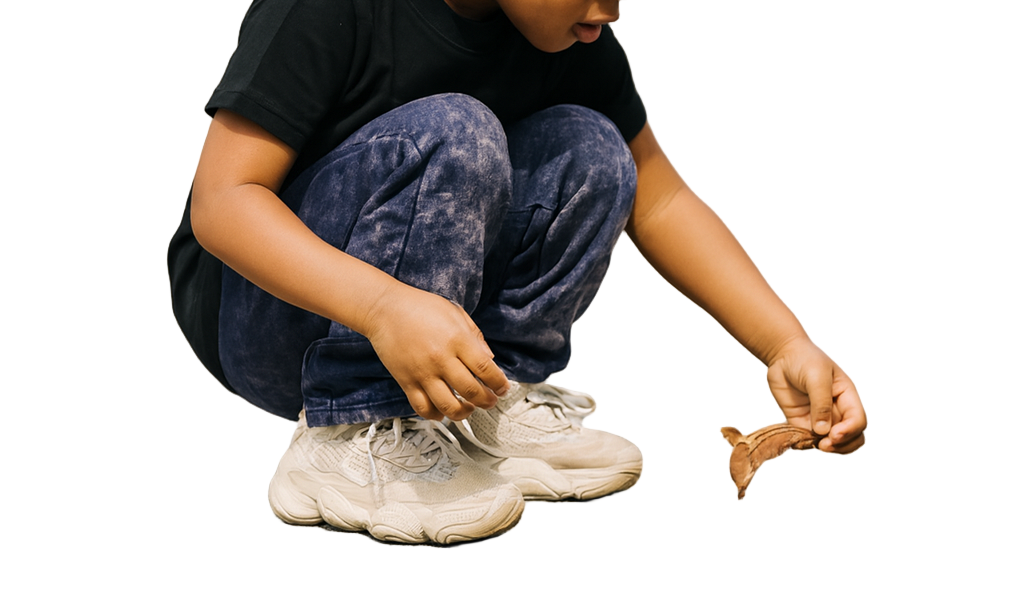Bring bold comfort and effortless street style to your kid’s wardrobe with the Infamous Kids Tie Dye Stacked Pants (Blue).