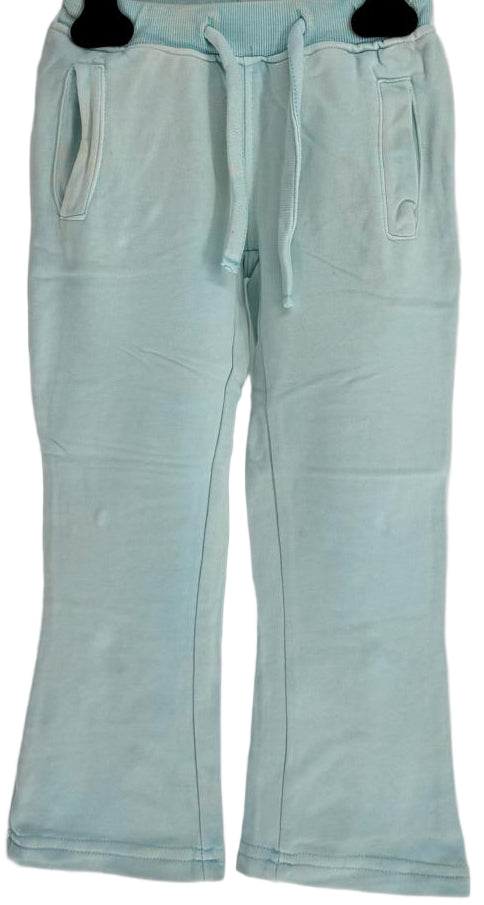 Bring vibrant street style to your kid’s wardrobe with our Kids Tie Dye Stacked Pants in Tiffany Blue