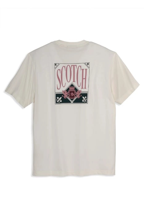 SCOTCH & SODA relaxed fit short sleeve graphic tee in Swan.