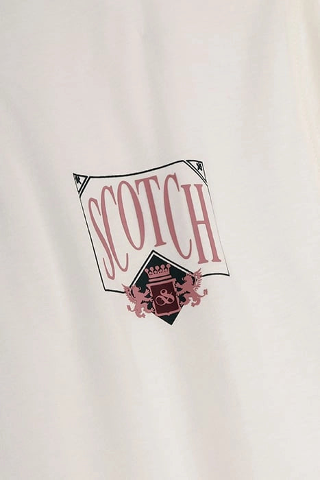 SCOTCH & SODA relaxed fit short sleeve graphic tee in Swan.