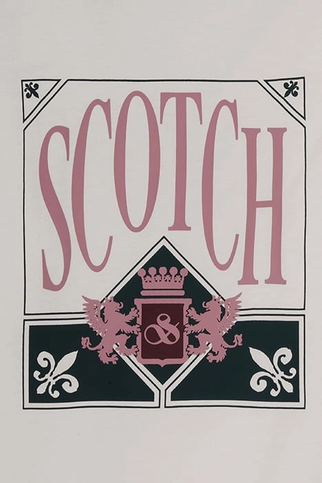 SCOTCH & SODA relaxed fit short sleeve graphic tee in Swan.