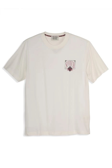 SCOTCH & SODA relaxed fit short sleeve graphic tee in Swan.