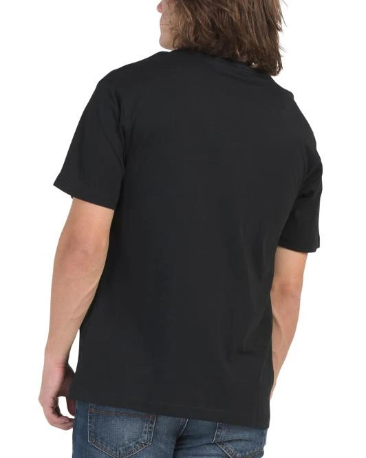 Scotch & Soda Relaxed Fit Short-Sleeve Graphic Tee in Black with soft fabric and casual fit.