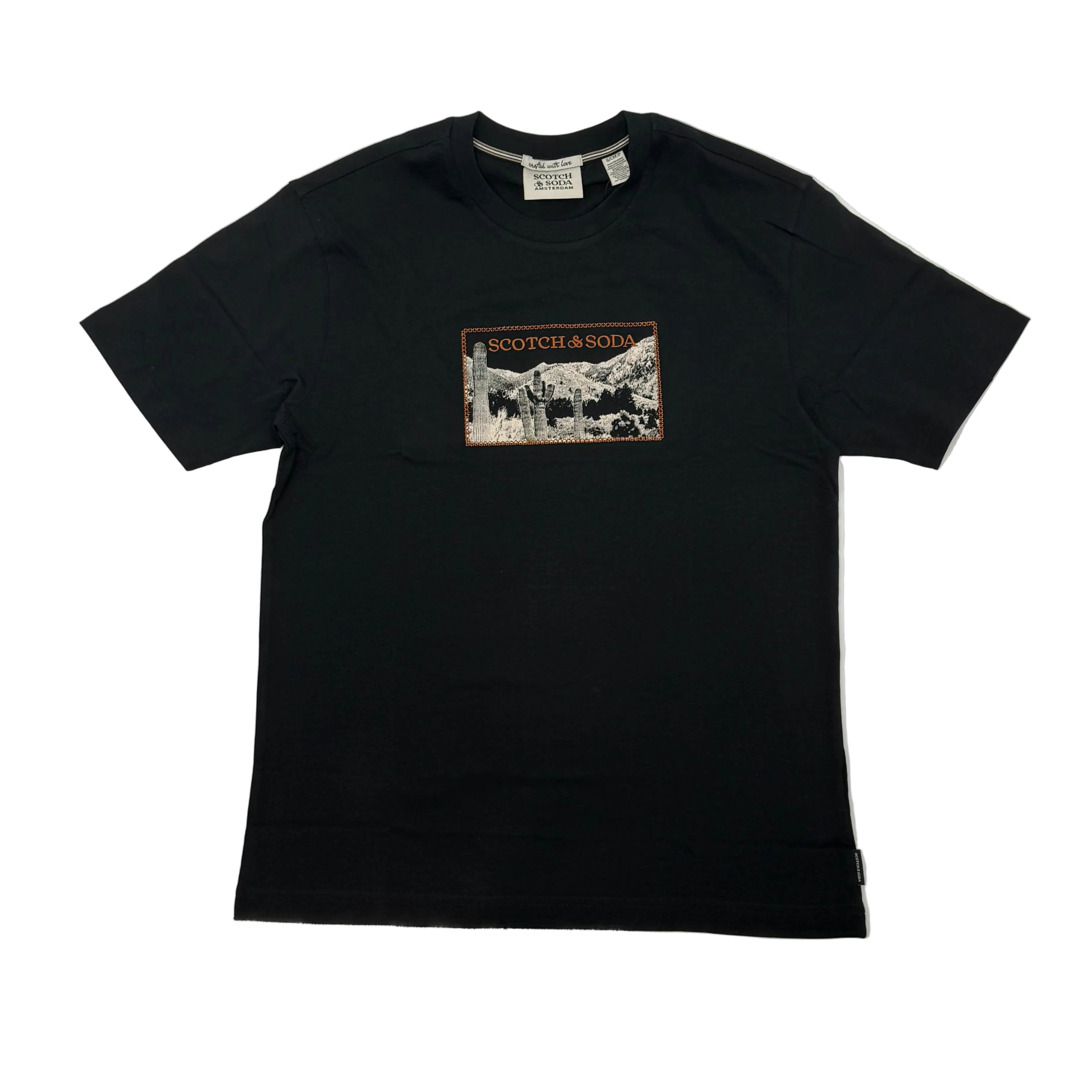 Scotch & Soda black short sleeve graphic T-shirt