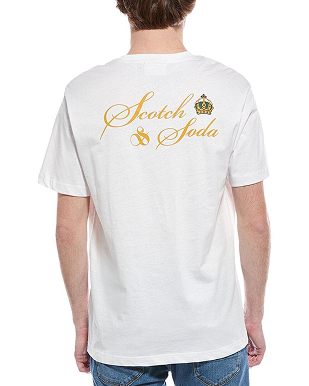 Scotch & Soda Short Sleeve Graphic Tee in Lucent White with soft fabric and casual fit.