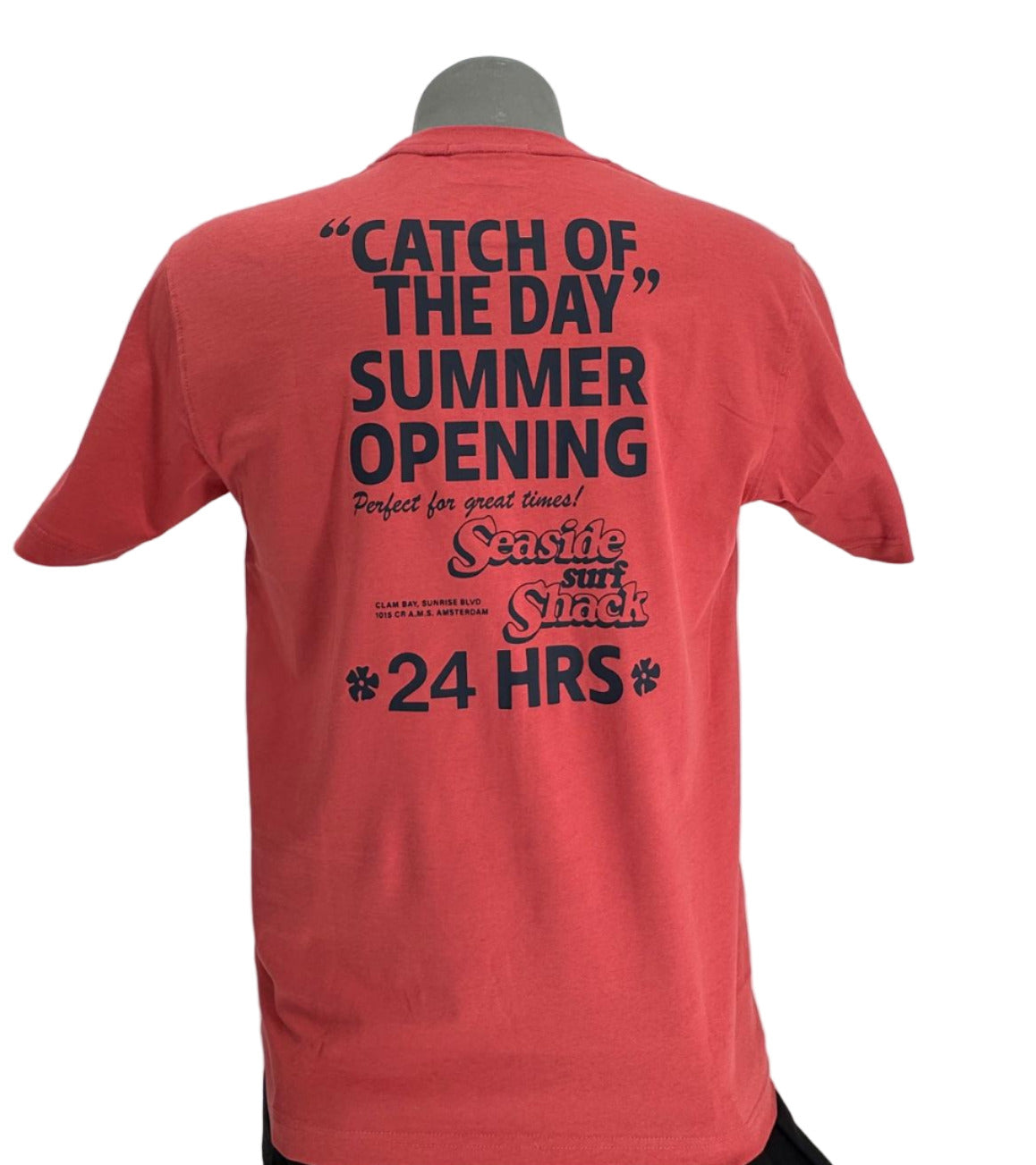 Scotch & Soda Relaxed Fit Short-Sleeve Graphic Tee in Mineral Red with soft fabric and relaxed fit.