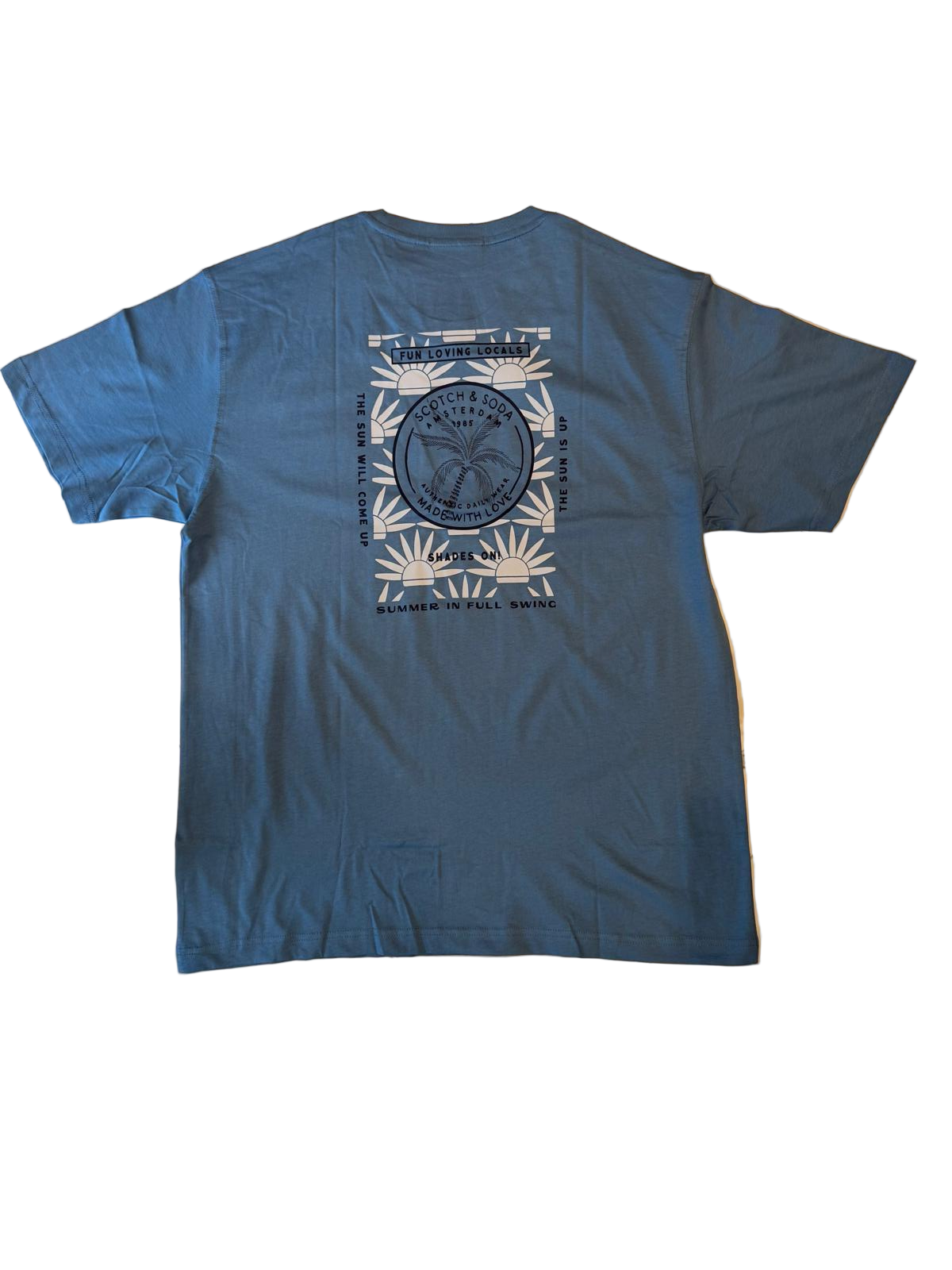 SCOTCH & SODA short sleeve graphic tee in Riviera with front graphic detail.