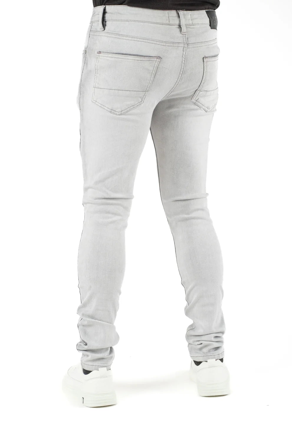 Light gray jeans on a white background