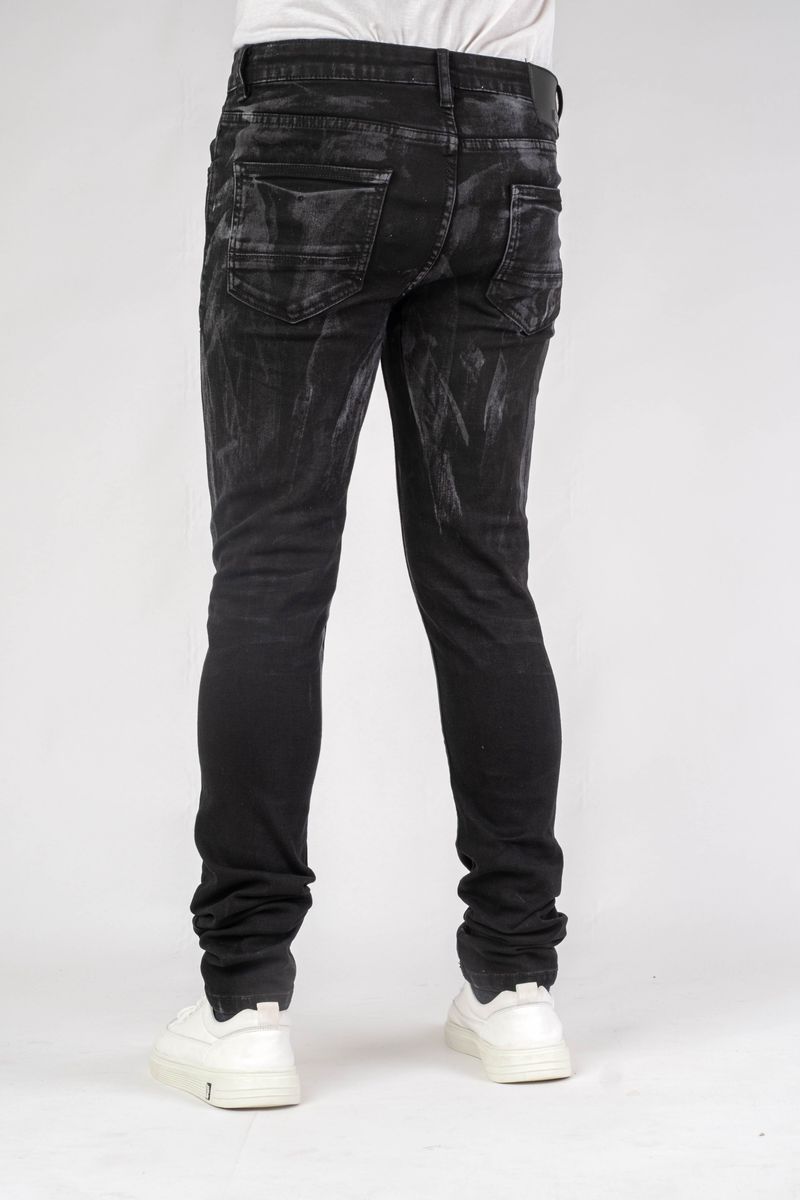 Back view of Men's Super Stretch Slim Fit Jeans showing slim, modern design and stretch denim