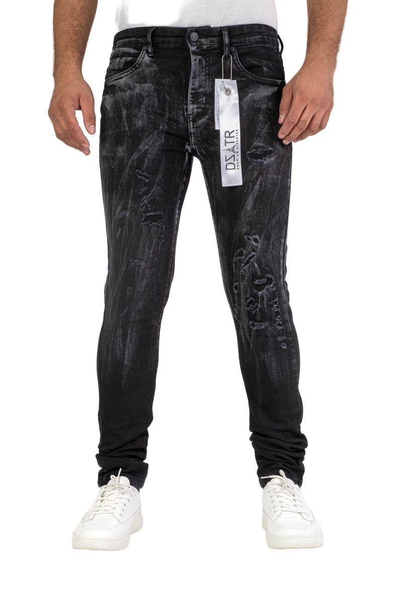 Back view of Men's Super Stretch Slim Fit Jeans showing slim, modern design and stretch denim