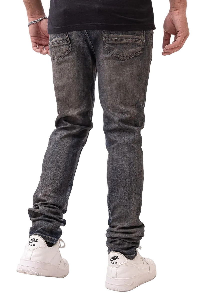 DZTR Ultra Skinny Stretch Denim in Oil Field with a sleek ultra skinny fit and flexible stretch fabric