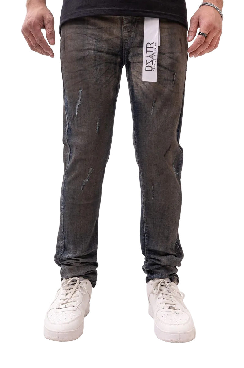 DZTR Ultra Skinny Stretch Denim in Oil Field with a sleek ultra skinny fit and flexible stretch fabric