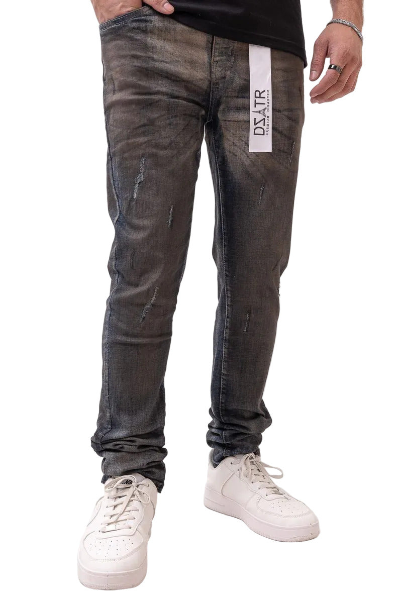 DZTR Ultra Skinny Stretch Denim in Oil Field with a sleek ultra skinny fit and flexible stretch fabric