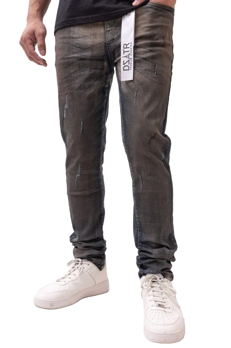 DZTR Ultra Skinny Stretch Denim in Oil Field with a sleek ultra skinny fit and flexible stretch fabric