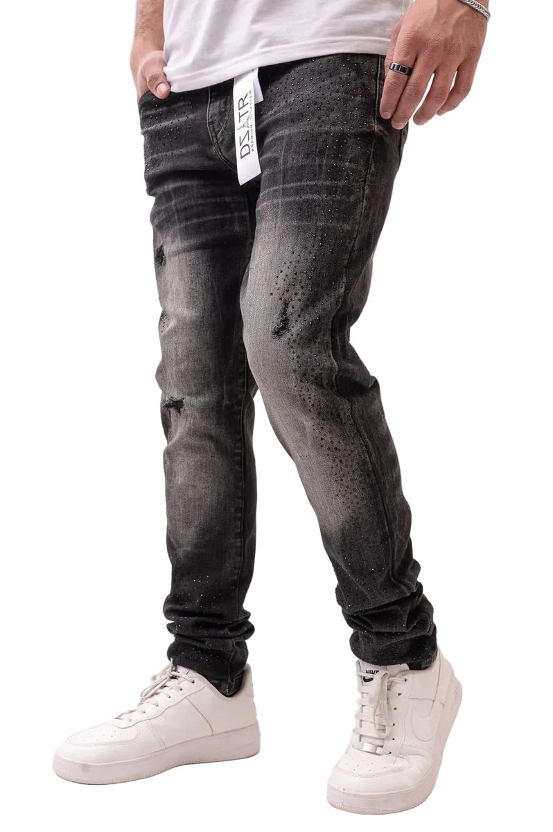 DZTR Jacket Set in Stones Black with ultra-stretch fabric and modern skinny fit design