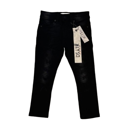 DZTR Kids Stretch Jeans in Black Subtle with slim fit and flexible stretch denim.