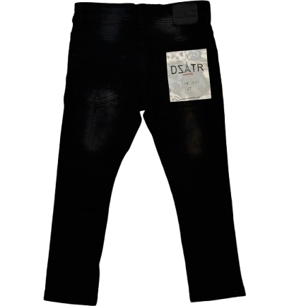 DZTR Kids Stretch Jeans in Black Subtle with slim fit and flexible stretch denim.