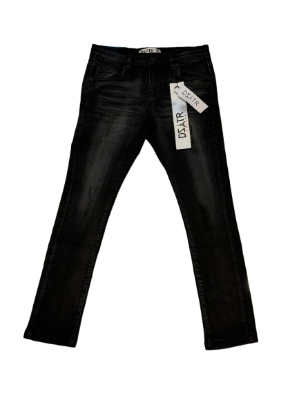 DZTR Kids Stretch Jeans in Black Two Tone with slim fit, stretch denim fabric, style number DZTR-K-003.