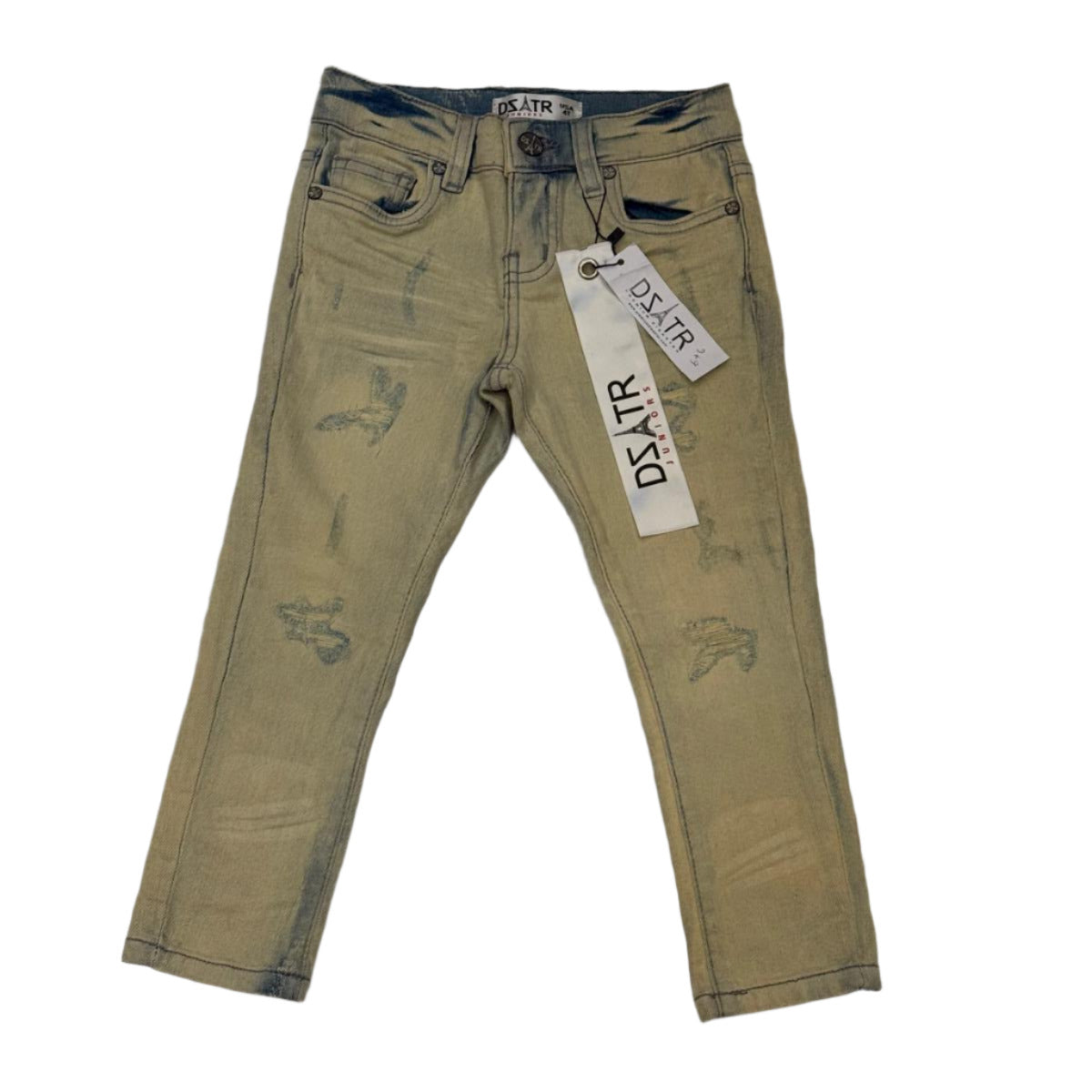 DZTR Kids Stretch Jeans in Vanilla Ice with slim fit and flexible stretch denim construction.