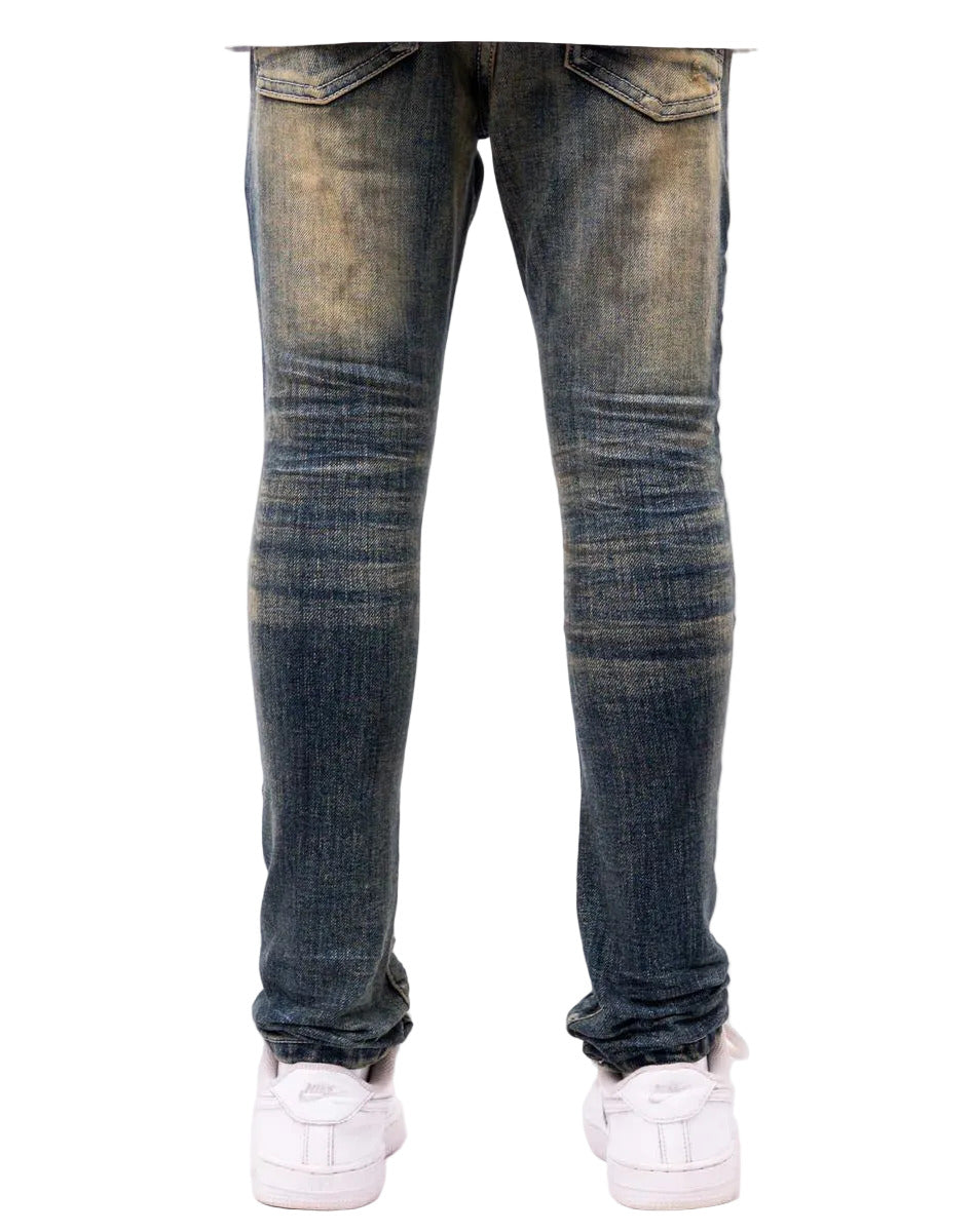 DZTR Kids Purpose Blue Skinny Jeans made from ultra-stretch denim with a slim fit silhouette