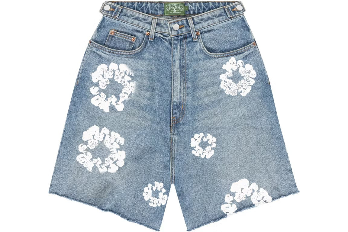 Cotton Wreath Denim Short (Light Wash) -