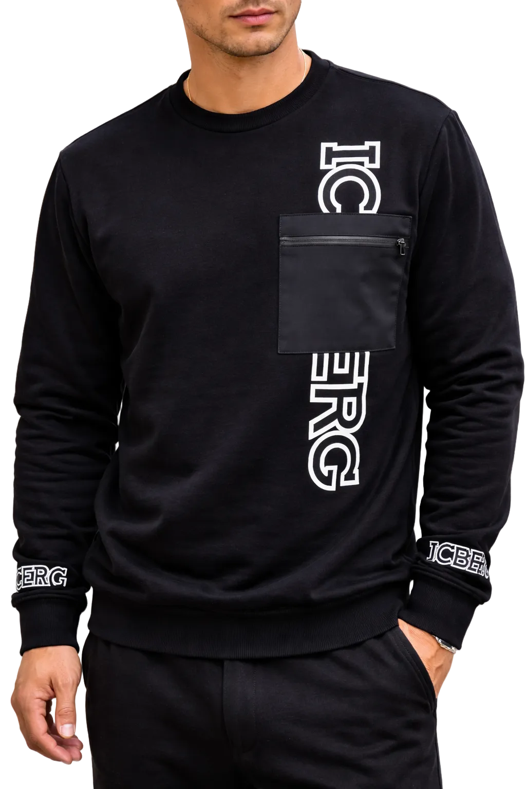 Step into effortless style with the ICEBERG Logo Pocket Sweatshirt