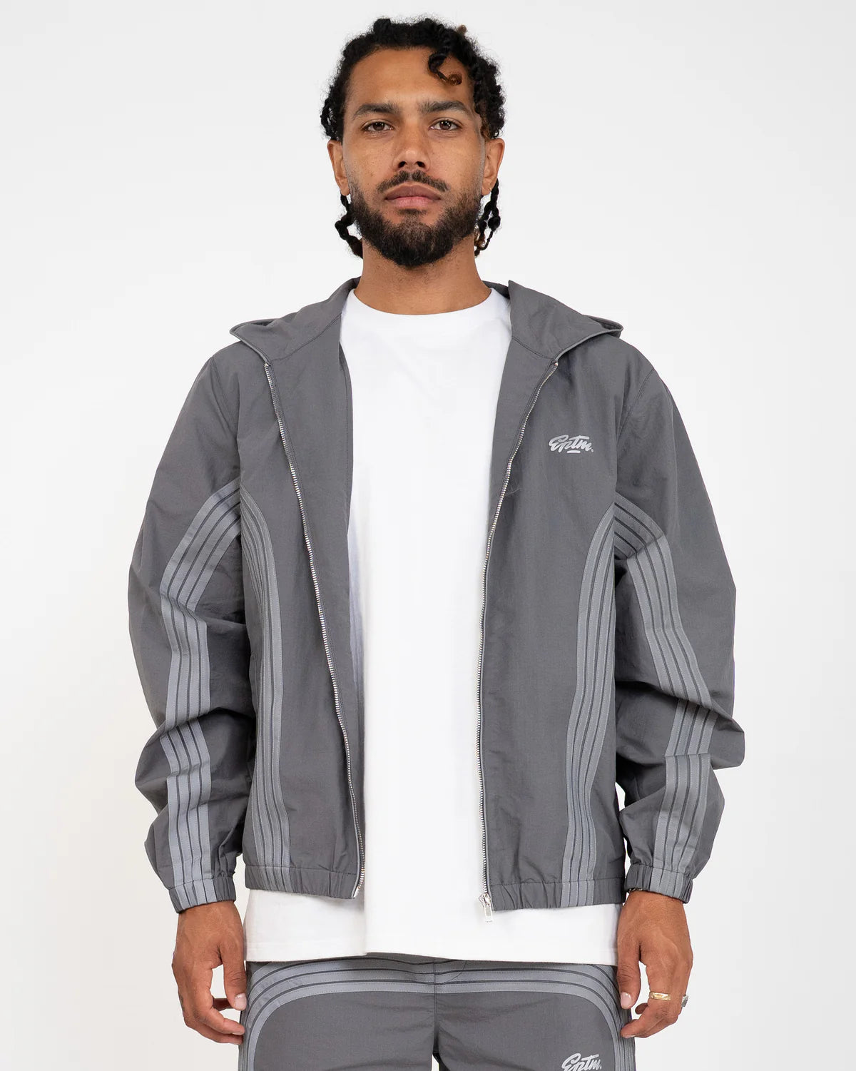 Freeway Jacket with boxy fit, nylon ripstop fabric, and 3M reflective tape detailing