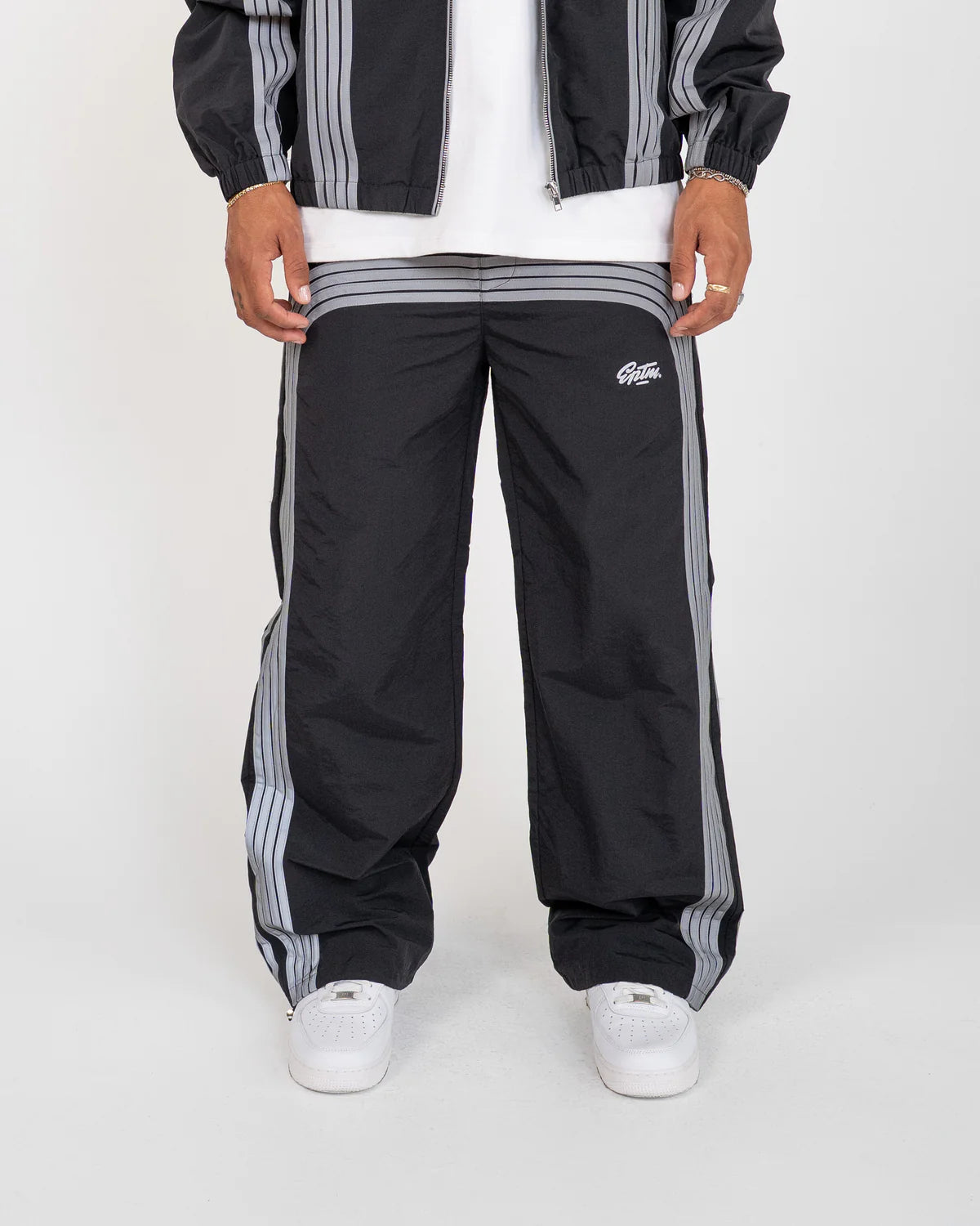 Freeway Pants with baggy fit, nylon ripstop fabric, and 3M reflective detailing with adjustable waistband