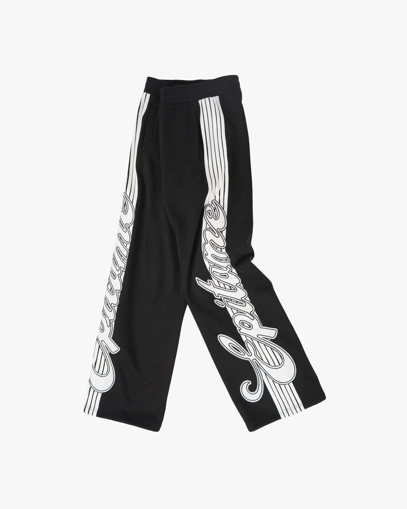 EPTM Epitome black sweatpants made from bonded fleece with signature tapes, elastic waistband, and adjustable bottom toggles