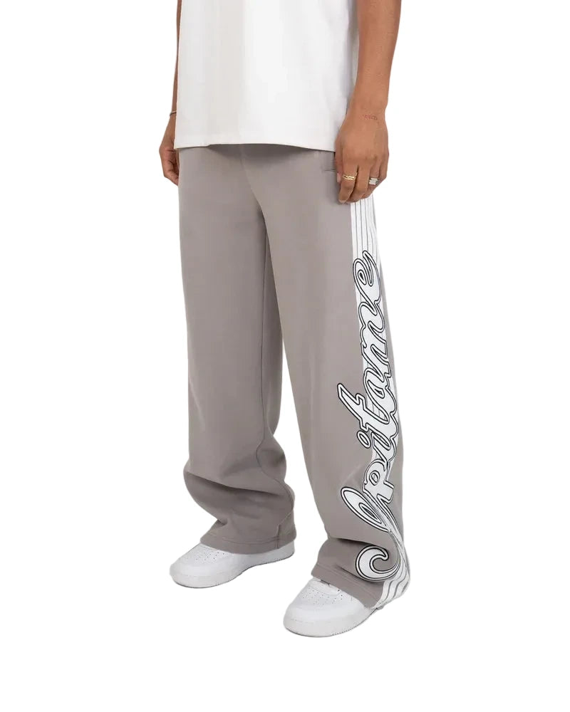 EPTM Epitome grey sweatpants made from bonded fleece with signature tapes, elastic waistband, and adjustable bottom toggles