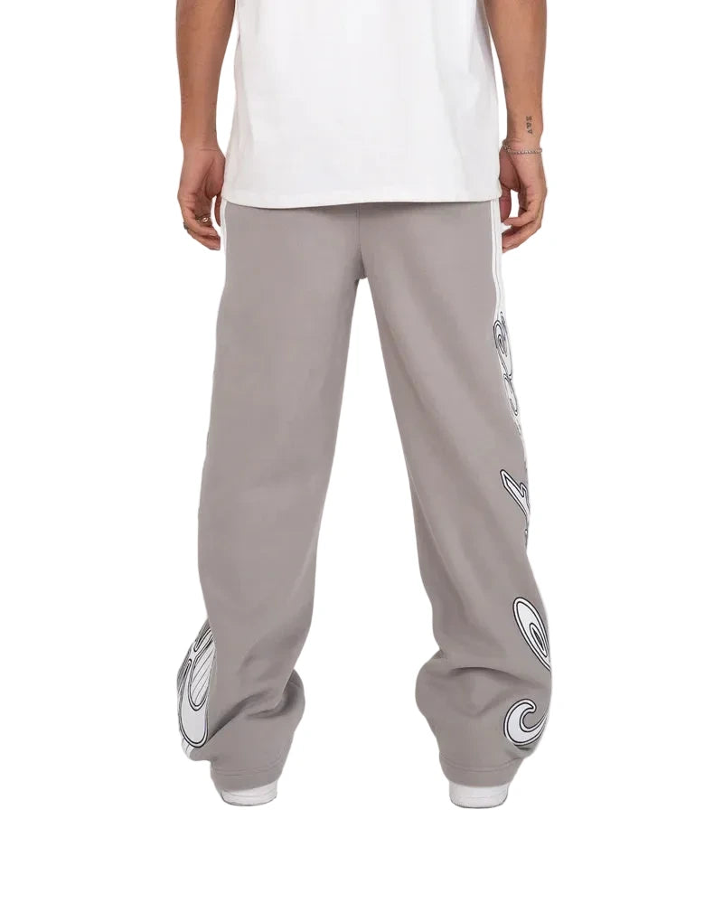 EPTM Epitome grey sweatpants made from bonded fleece with signature tapes, elastic waistband, and adjustable bottom toggles
