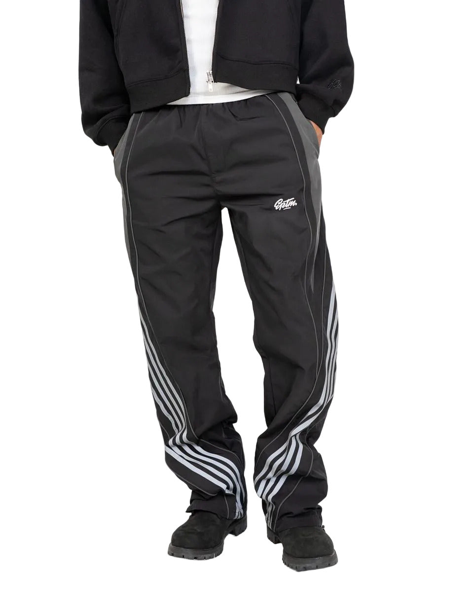 EPTM Apex black track pants with tapered fit and adjustable drawstring waistband